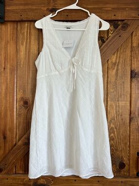 American Eagle White Eyelet lace Tie-Front Sleeveless dress 100% cotton NWT